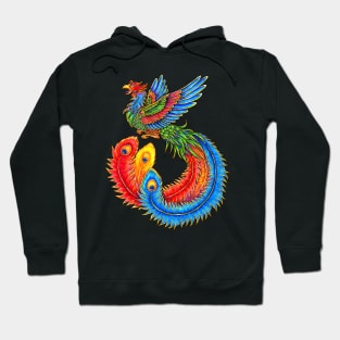 Fenghuang Chinese Phoenix Rainbow Bird Hoodie